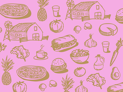 Food Illustrations - Foodie - Restaurant Doodles app design doodles farmtotable food foodie icon illustration logo produce restaurant ui ux vector