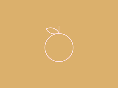 Orange Grapefruit Monoline Icon - Illustration