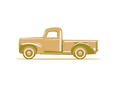 Vintage Retro Pick-up Truck - Vector Illustration