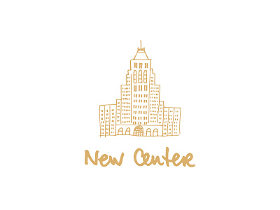 New Center Detroit - Fisher Building - Icon Illustration