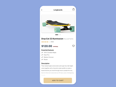 Daily UI 12 - Ecommerce Shop app app design app ui dailyui design ecommerce ios longboards mobile shop ui