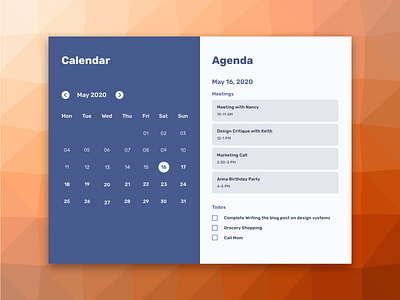 Calendar UI 100daysofui agenda calendar calendar design calendar ui dailyui design productdesign productivity ui web design