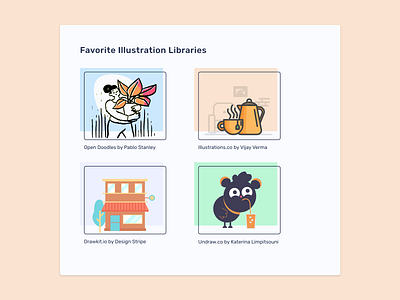 Favorite Illustration Libraries 100daysofui dailyui design favorites productdesign ui ux