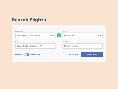 Flight Search UI 100daysofui dailyui design flight search productdesign ui ux web design