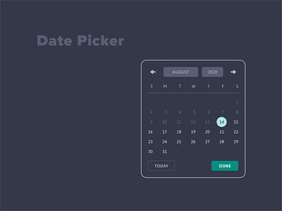 Date Picker UI 100daysofui calendar dailyui date picker design productdesign ui ux web design