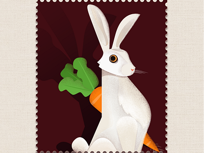 Rabbit and carrot carrot rabbit stamp