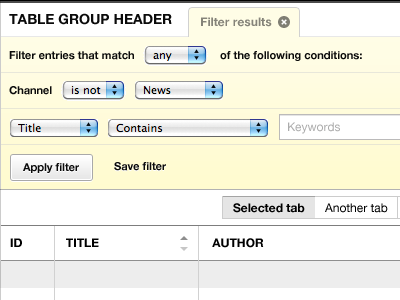 Filtering recent entries w/ close tab v3 eecms tables ui
