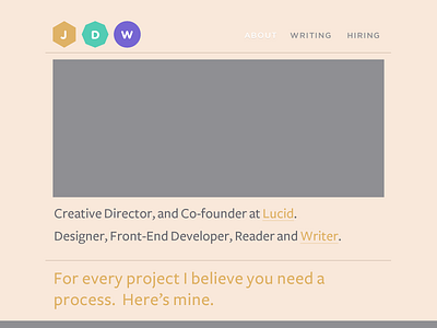 Personal Home Page creative director designer developer home page jdw jordan whalen lucid personal personal branding personal home page personal site