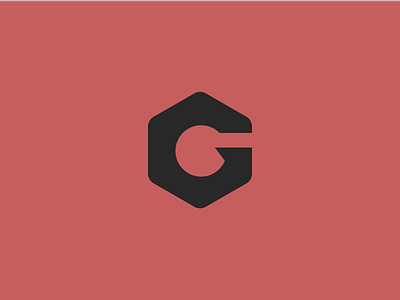 G bold bolt gear icon industrial logo nut red