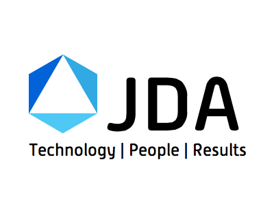 JDA Scrapped Logo blue geometric hexagon identity logo mark symbol