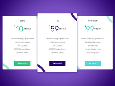 Pricing Tables Concept buy cart colorful creative pricing pricing tables shop ui user experience user interface ux