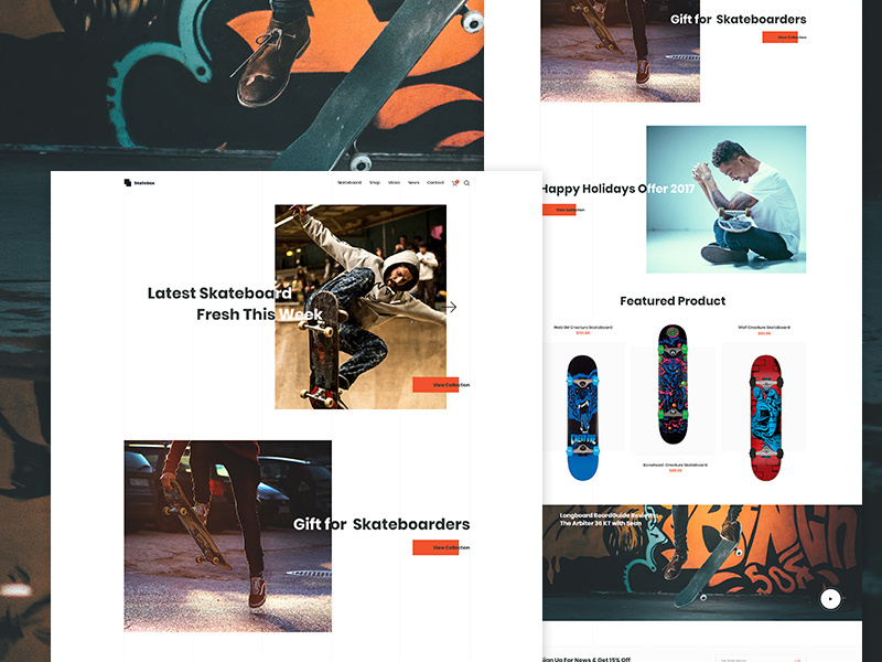 Skateboard Landing Page Exploration