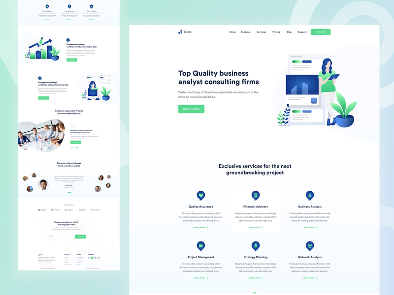 Business Consulting Firms Website agency analyst business colorful consulting corporate creative flat gradient illustration landing landing page minimal mordern startup trending typography ui ux website