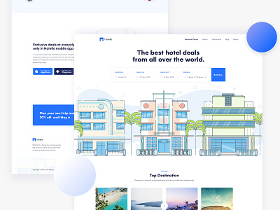 Hotel Booking Landing Page agency book booking colorful creative design gradient hotel booking illustration landing landing page minimal real estate rent trends typography ui ux website website design