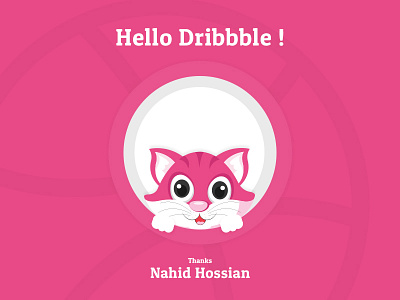 Debut Shot cat debut debut shot hello illustration kitty nahid pink rebound shot typography