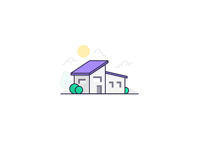 House home house icon illustration line logo nature purple ui villa