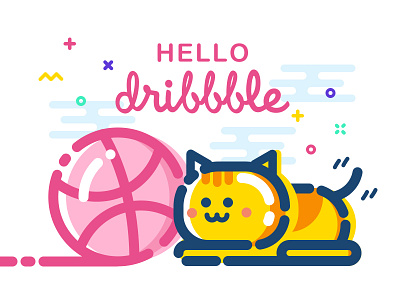 Hello dribbblers! debut first hello dribble illustration shot