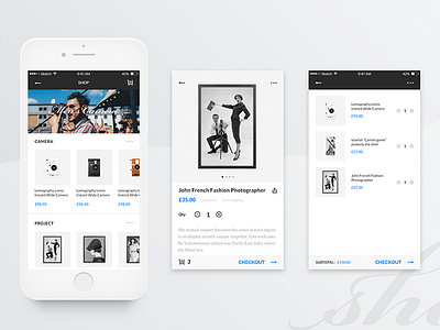 #5 Gamma-Shop Page clean ios minimalism mobile photography simple ui ux white