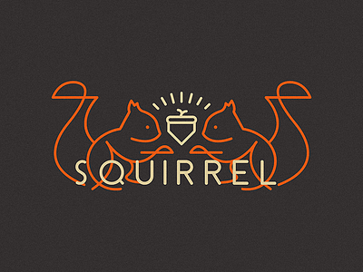 Squirrel animal cute flat illustration label logo squirrel