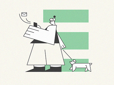 New attempt design dog hand illustration illustrator lines mail vector