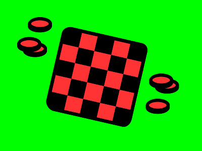 Checkers board games checkers design green icon illustration red
