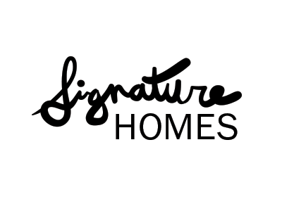 Signature Homes design lettering logo typography vector