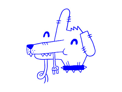 Woofy Barky Bark - Unplugged dog illustration power cord woofy barky bark