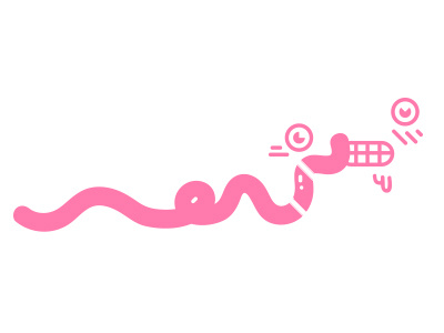 Silly Worm illustration pink silly squirm vector worm