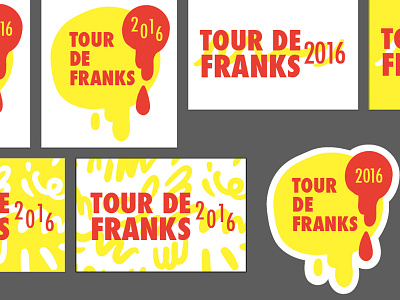 TOUR DE FRANKS 2016 bike hot dog illustration ketchup logo mustard sticker tour de franks typography