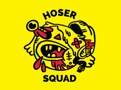 Hoser Squad busted gore hockey hoser illustration logo vector