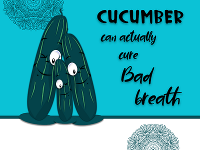 Cucumber can actually cure bad breath!! creative cucumber digitalillustration dribbble graphicdesign graphics illustration illustrationdaily inspiration inspire mandala sketch talking tasty vector vectorart vegiee vegieestalking