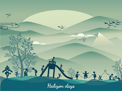 Halcyon Days branding design fun illustration ui ux vector xd