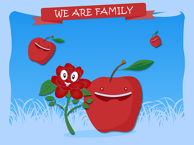We are family apple art design family fun illustration rose ux xd