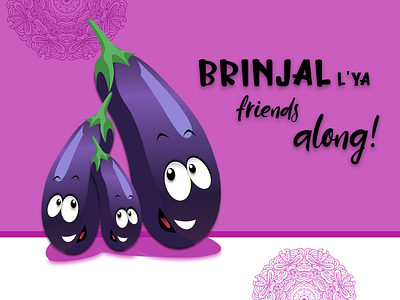 BRINJALL'YA friends along! brinjal design doodle friends illustration mandala xd
