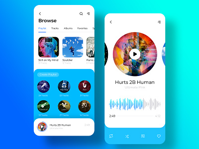 ICE UI Kit - Music Player app commerce dashboard feed ios kit log in media menu mobile modern multipurpose music profile sign up sketch smart home splash ui