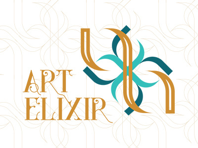 Art Elixir art artist concept elixir gold logo luxury turquoise