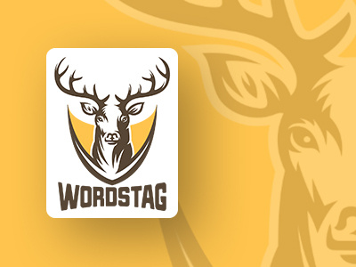 Word Stag Logo antler branding concept creative logo stag word