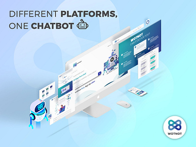 WOTNOT.io Web Ui/UX bots branding chatbot design landing page minimalist ui webdesign