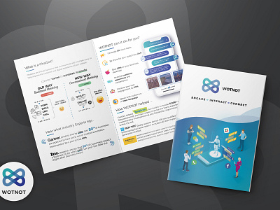 Wotnot Brochure - Marketing Collaterals branding brochure chatbot concept design illustration marketing marketing collateral minimalist