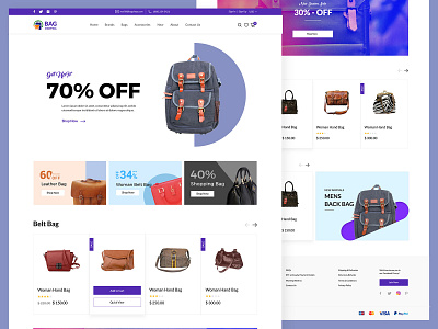 E Commerce bag website ecommerce ui design website