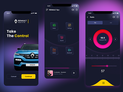 Car Control Application car controle mobile application ui design ux design