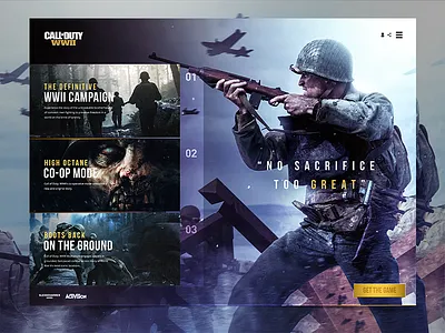 Call of Duty®: WWII Landing Page branding clean design app gaming logo creative ecommerce interface ui ux web