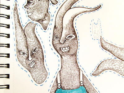 Rabbbits art print drawing illustration inktober sketchbook