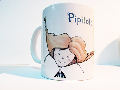 Mug design for soft toys Pipilota childrens illustration cup design drawing illustration mug design