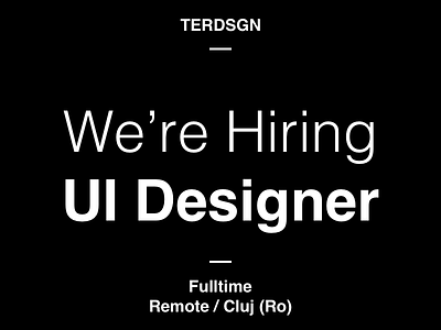 We're Hiring UI Designer