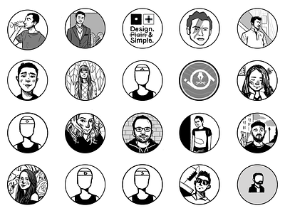 #25 Studio life: Our first 20 followers black and white dribbble dribbblers followers illustration profile photo remake thankyou
