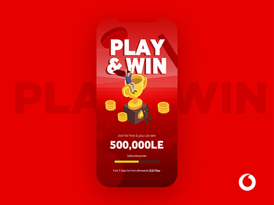 Play & Win Landing page coins game gamification icon illustration landing page money play red ui ux vodafone win