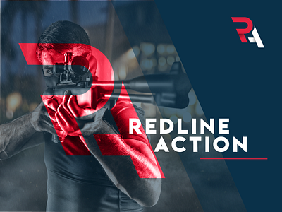 Redline Action action blue bold icon initial line logo movie red red and black redline scene stunt