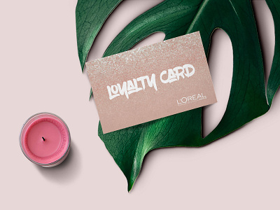 L'Oreal Loyalty Card beauty candle card cosmetics cream glitter loyalty pink