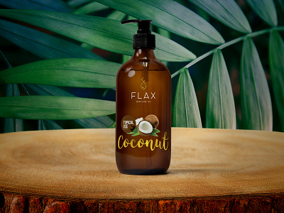 Flax skin care oil bottle brown coconut cosmetics green natural oil skin care